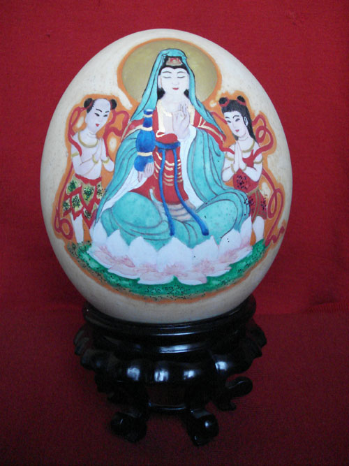 Painting on Ostrich's Egg